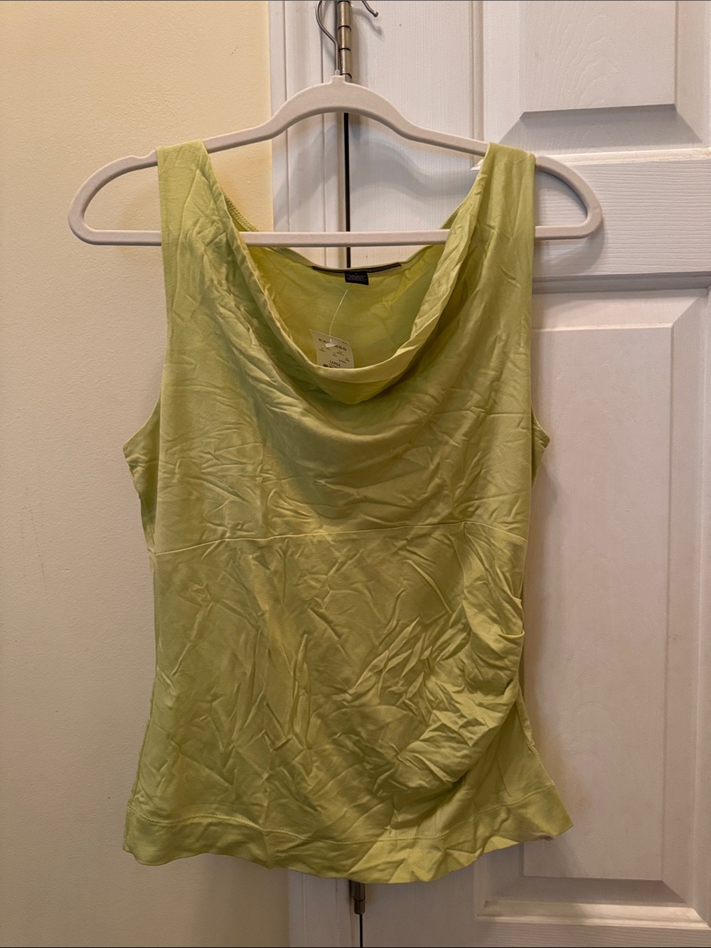 Express Light Lime Cowl Neck Satin Camisole